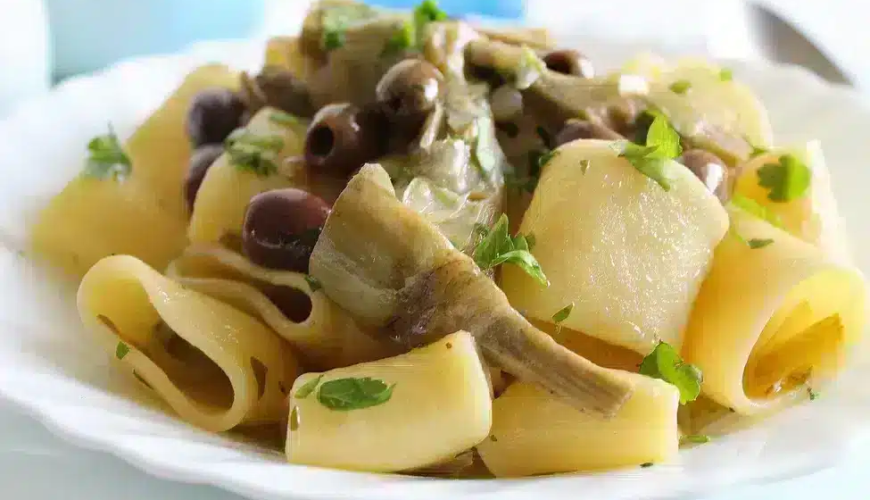 Recipe: Paccheri with artichokes procidana
