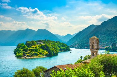 Comacina,Island,And,Santa,Maria,Maddalena,Church.,Ossuccio,Tremezzina,In