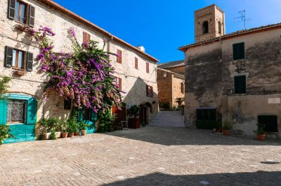 Torre di Palme, its stone houses and flowered balconies