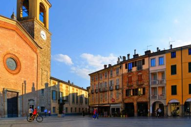 in piazza a Bobbio