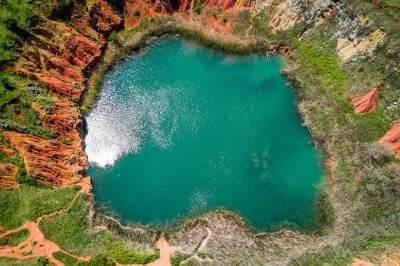 Pond of bauxite