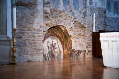 Abbazia di Novalesa, antico mosaico martirio di stefano Nico Angleys flickr 2