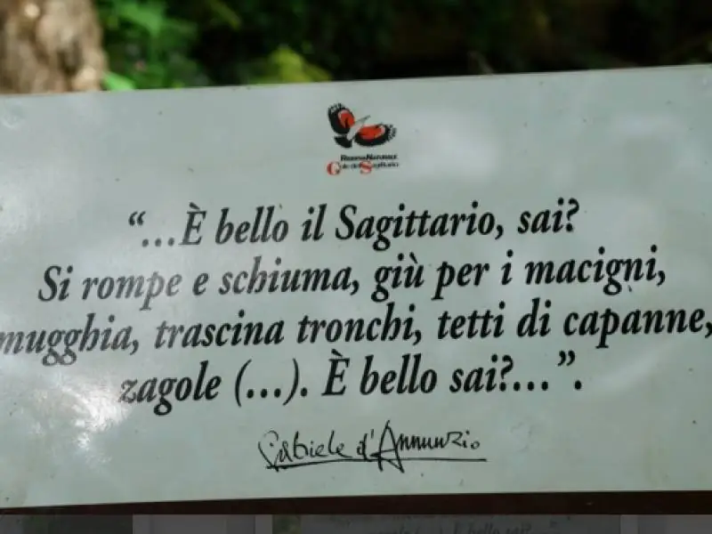 un cartello con testo nero