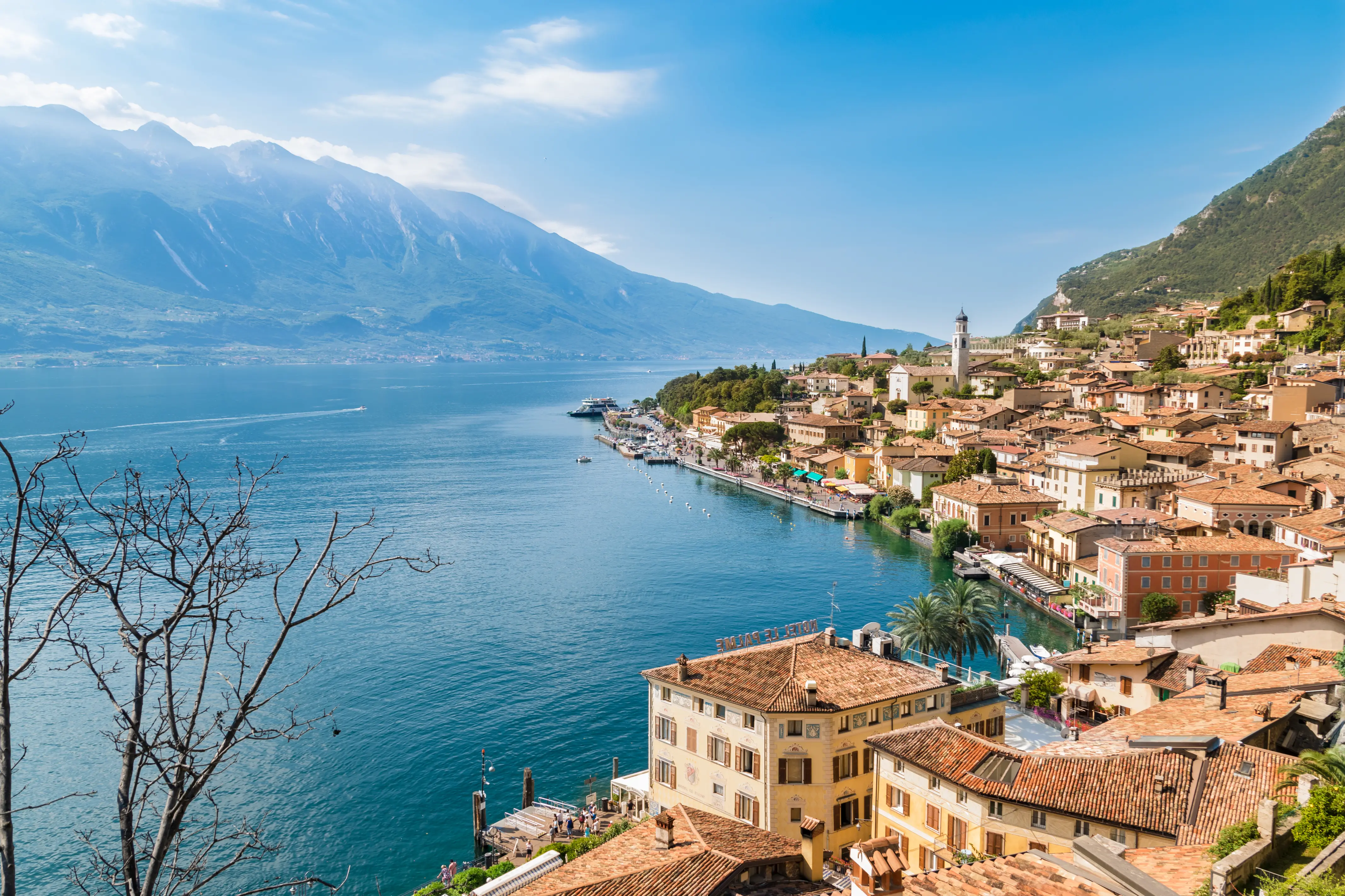 Panorama of Limone sul Garda, lake Garda, Italy.