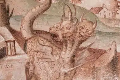 Particolare affresco chiesa Sant'Antonio Bardies