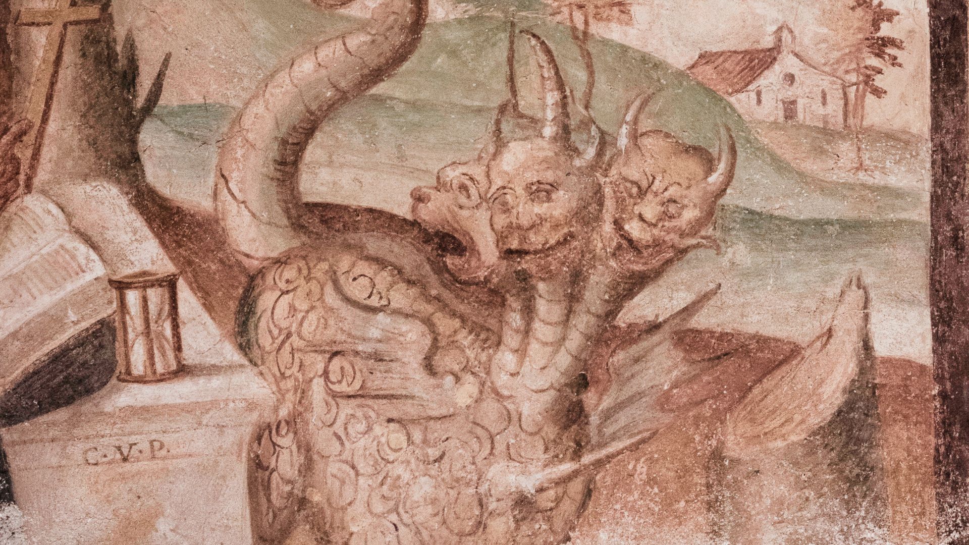 Particolare affresco chiesa Sant'Antonio Bardies