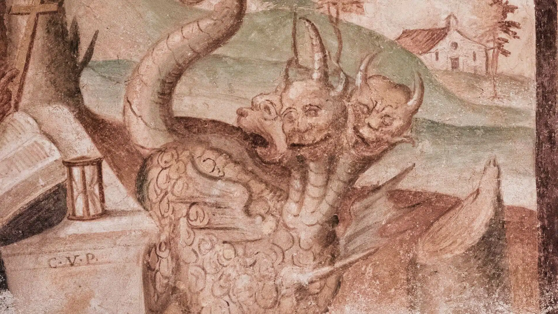 Particolare affresco chiesa Sant'Antonio Bardies