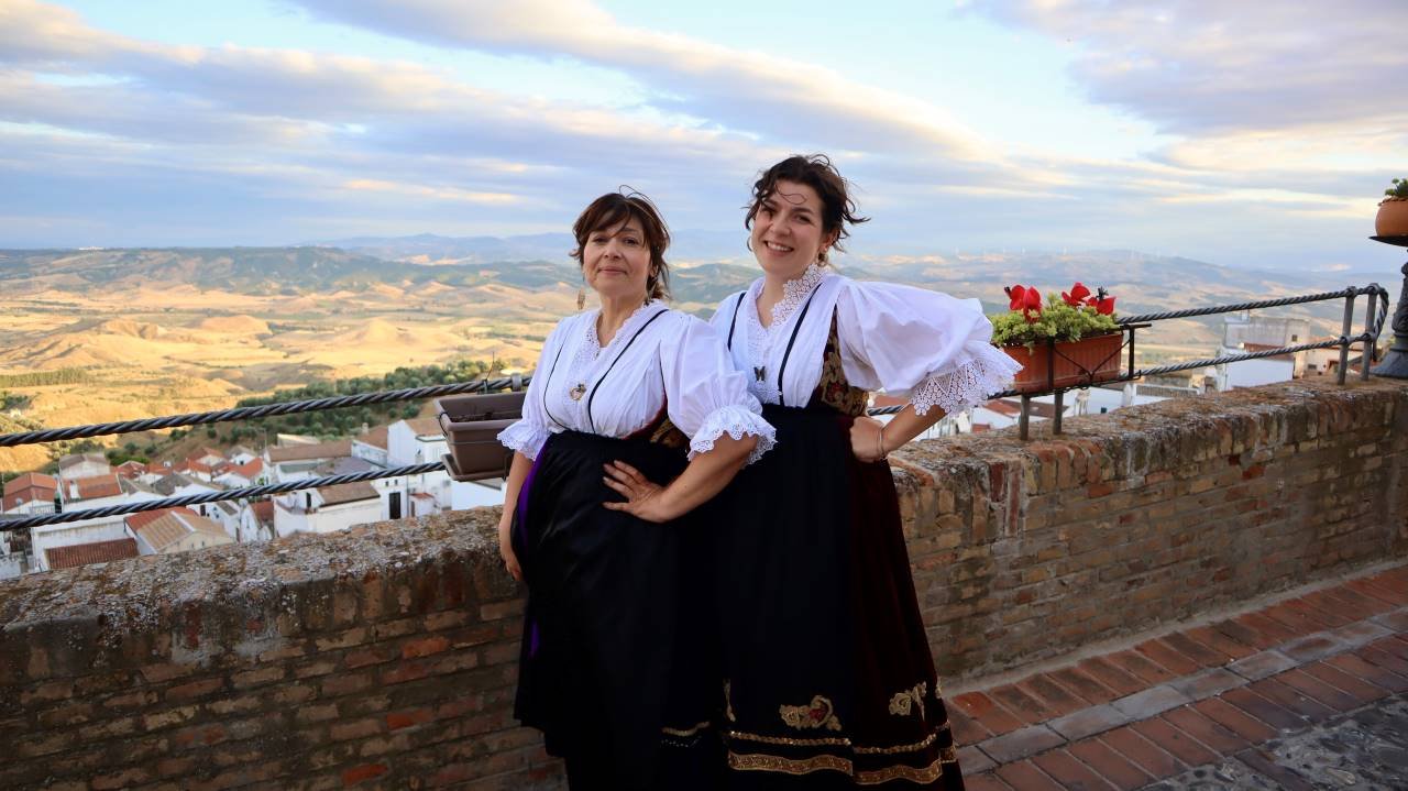 Two women in traditional dress