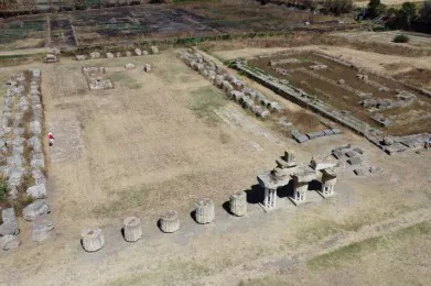 vista aerea di una area archeologica